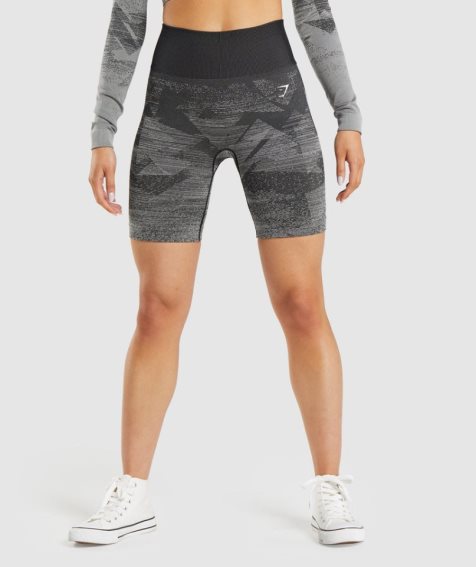 Women's Gymshark Adapt Ombre Seamless Shorts Black | CA 8570DA